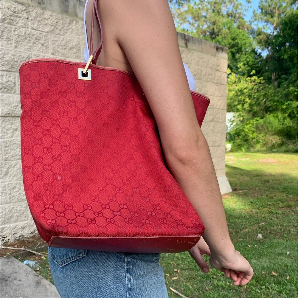 Vintage red Gucci tote bag